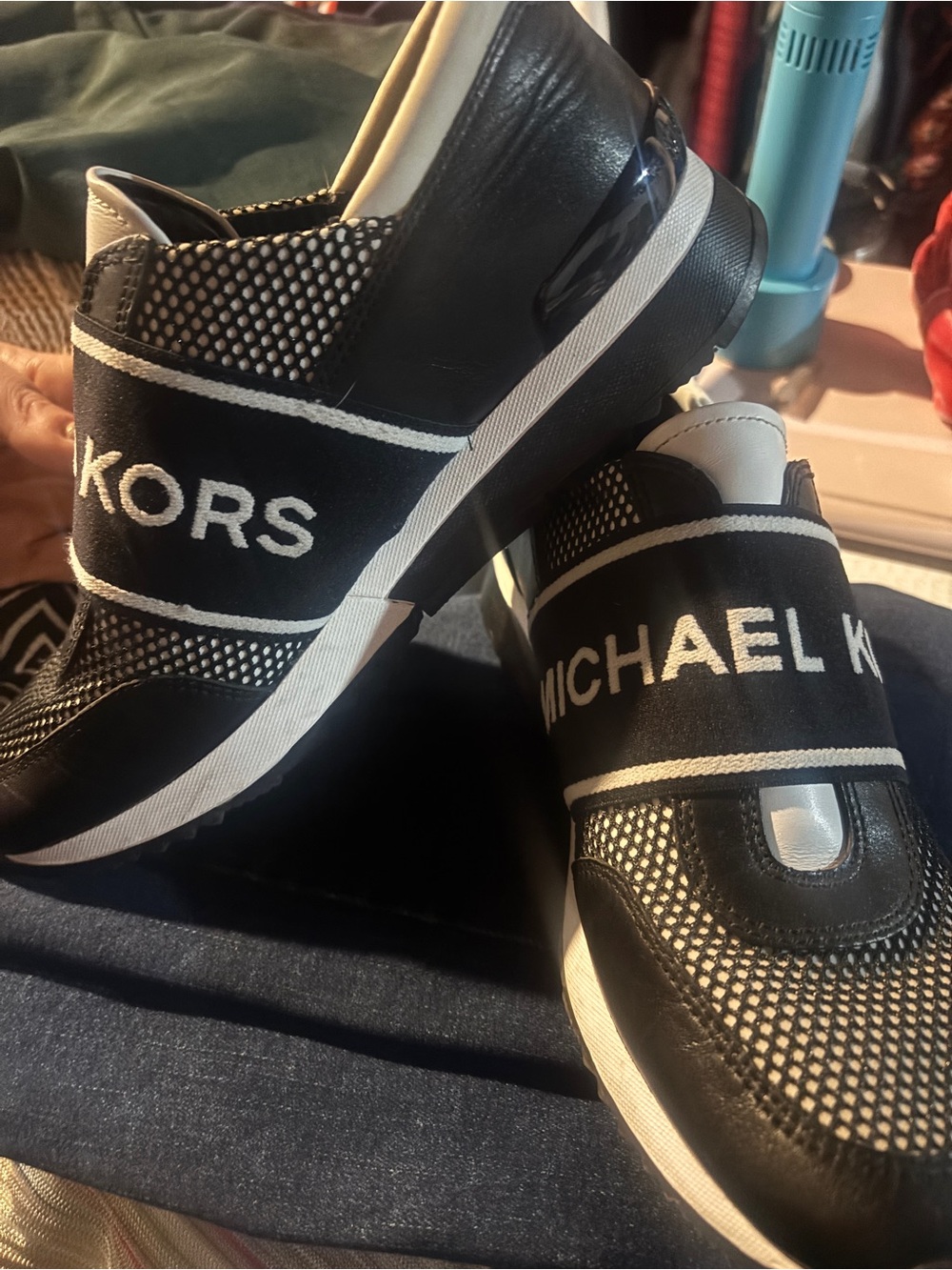 Michael Kors Black & White Slip-On Sneakers